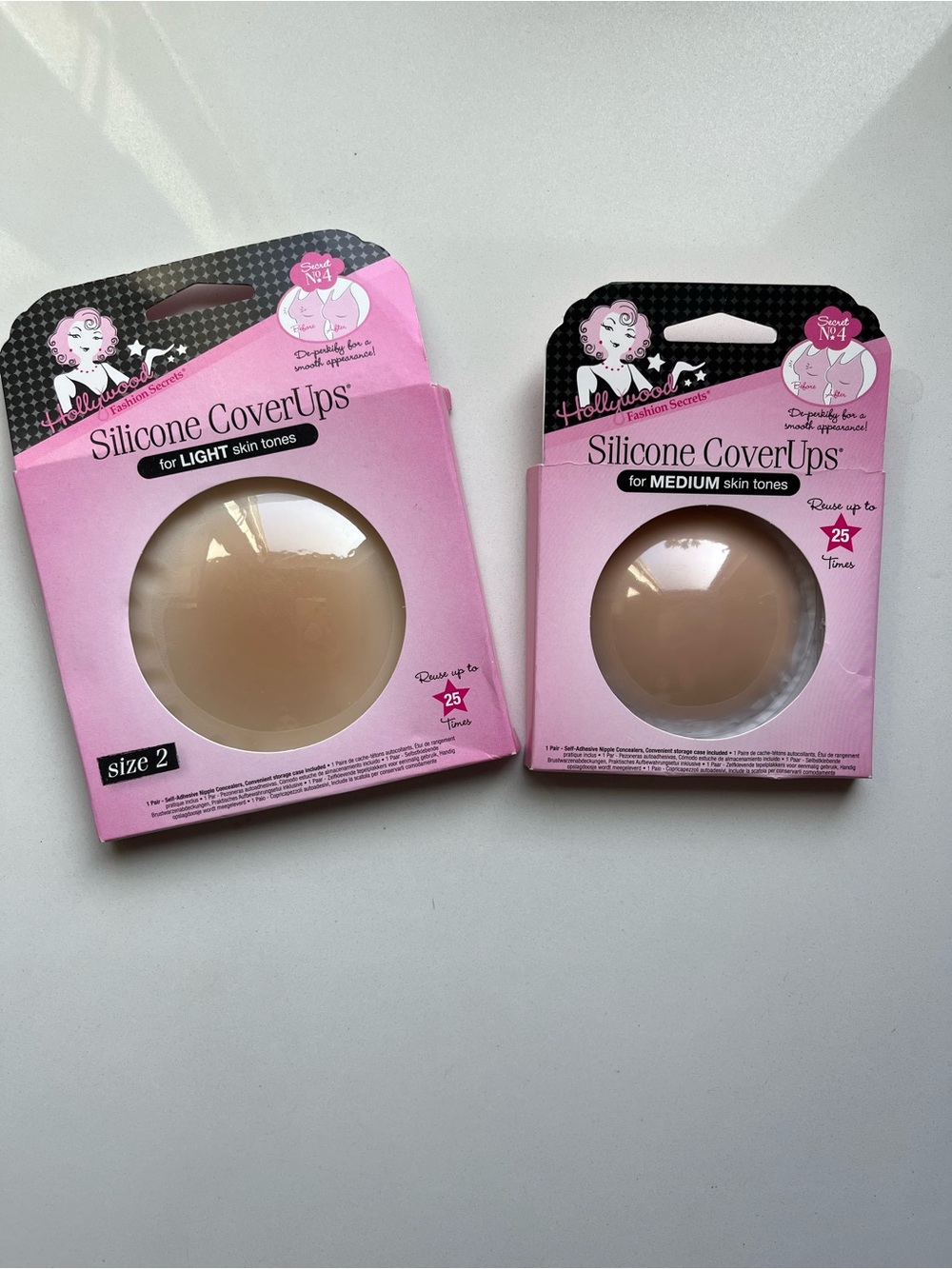 Hollywood Fashion Secrets Silicone CoverUps - Light & Medium. NWT Nipple covers